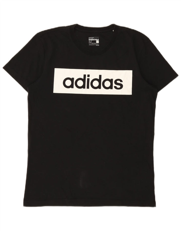 T-shirt grafica Adidas Climalite da uomo in cotone medio nero