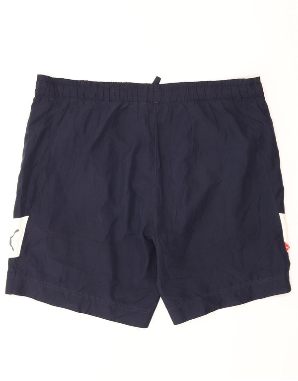 Pantaloncini sportivi da uomo Puma Medium in poliestere color block blu navy