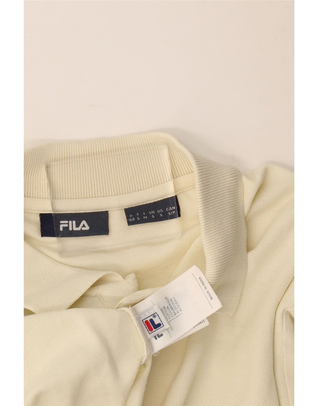 Polo da uomo Fila piccola in cotone bianco sporco