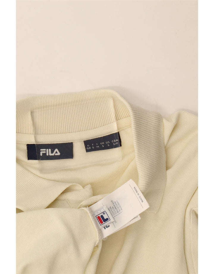 Polo da uomo Fila piccola in cotone bianco sporco