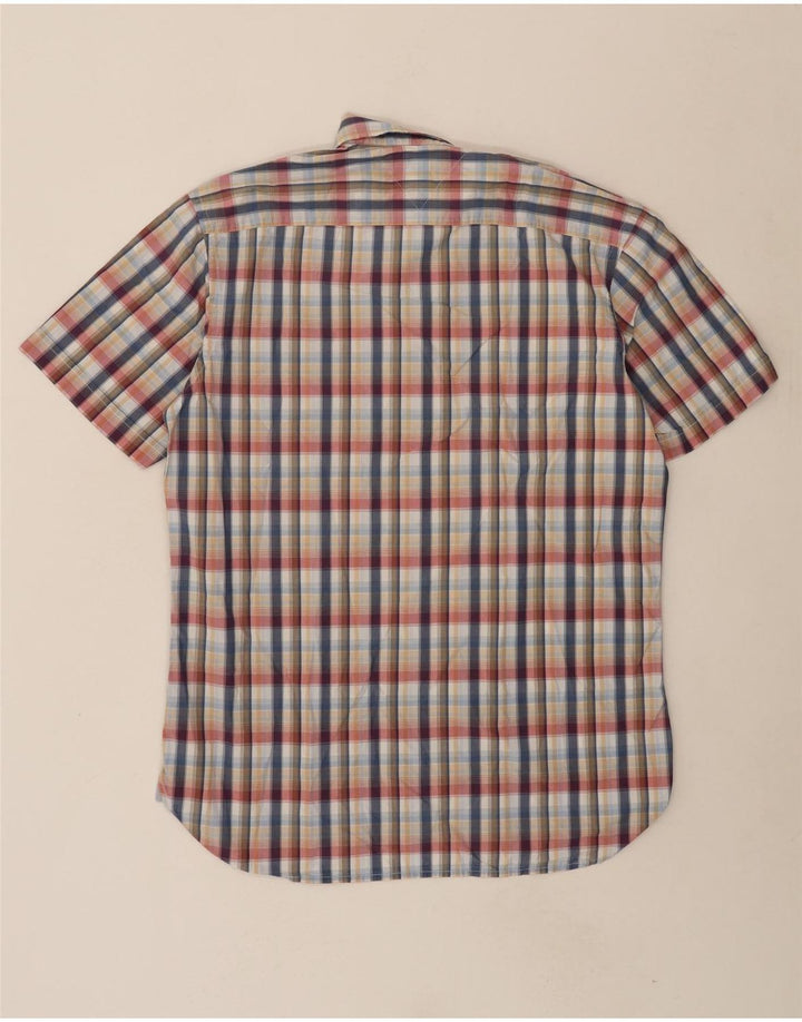TOMMY HILFIGER Mens Short Sleeve Shirt Medium Multicoloured Check Cotton Vintage Tommy Hilfiger and Second-Hand Tommy Hilfiger from Messina Hembry 