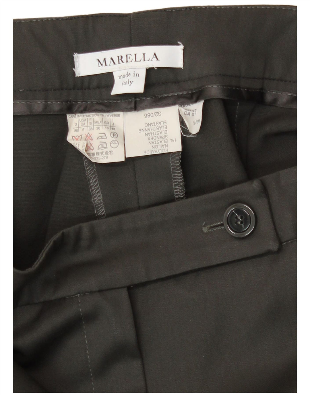 Abito da donna Marella a 2 bottoni e 2 pezzi UK 10 Small W27 L30 Lana marrone