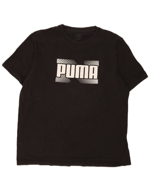 T-shirt grafica da uomo Puma Top XL in cotone nero