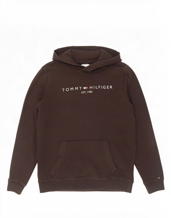 Maglione con cappuccio grafico da bambino Tommy Hilfiger 15-16 anni in cotone nero