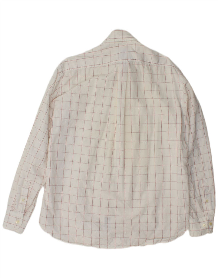 Camicia da uomo Brooksfield taglia 41 grande cotone a quadri bianchi