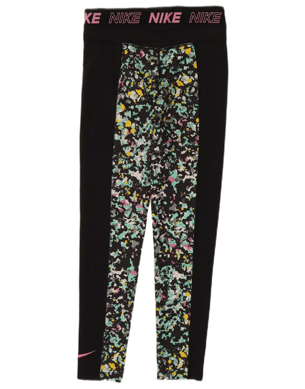 Leggings grafici NIKE per ragazze Dri Fit 12-13 anni grandi neri maculati