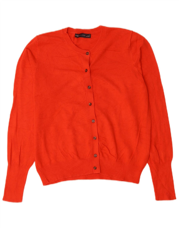 Maglione cardigan corto da donna Marks & Spencer UK 12 rosso medio