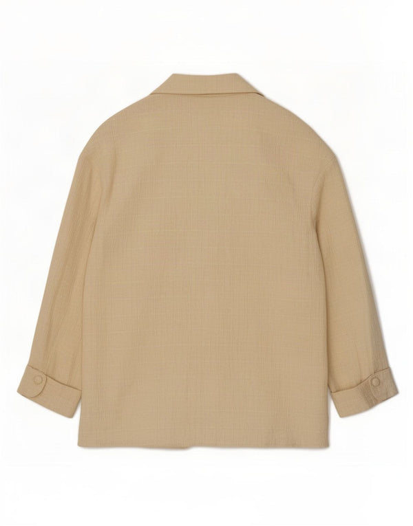 Giacca blazer doppiopetto oversize da donna Zara UK 10 piccola Beige