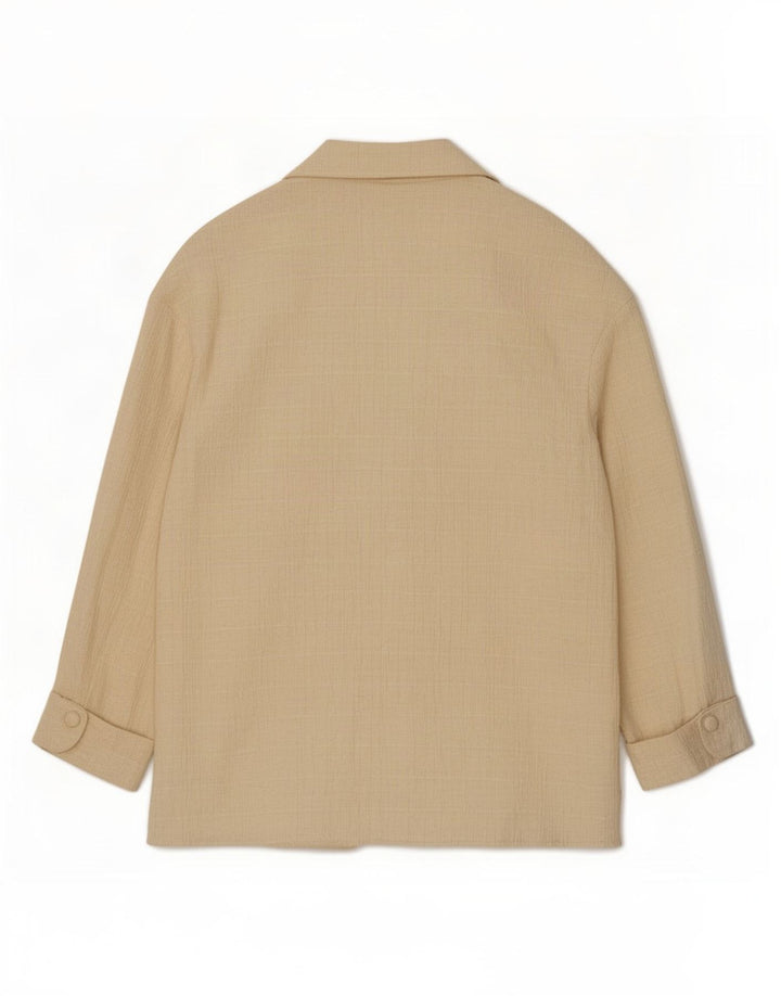 Giacca blazer doppiopetto oversize da donna Zara UK 10 piccola Beige