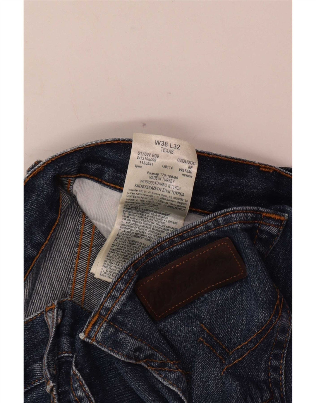 Jeans dritti da uomo Wrangler Texas W38 L32 cotone blu