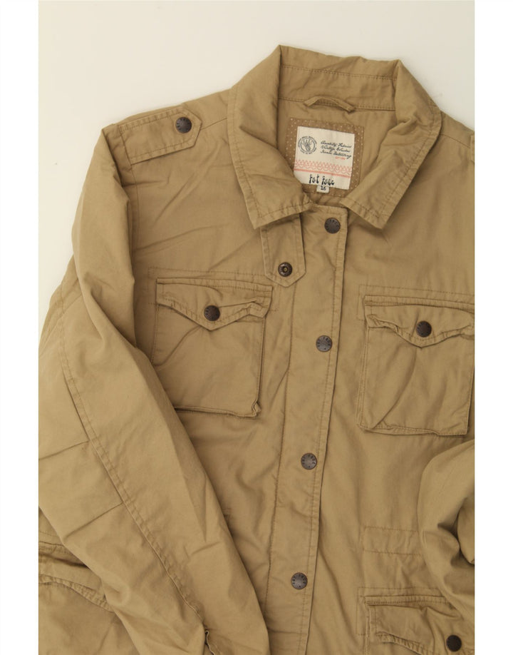 FAT FACE Womens Military Jacket UK 16 Large Beige Polyester Vintage Fat Face and Second-Hand Fat Face from Messina Hembry 