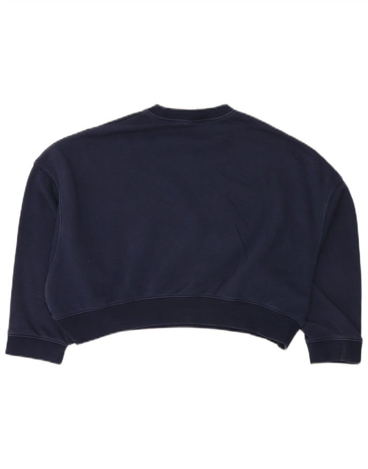 Maglione felpa oversize corto NIKE per ragazze 10-11 anni medio blu navy