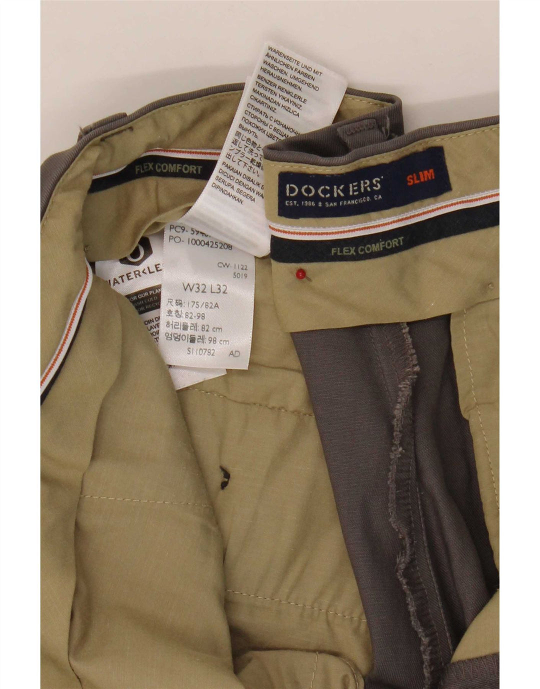 Pantaloni chino slim da uomo Dockers W32 L27 cotone grigio