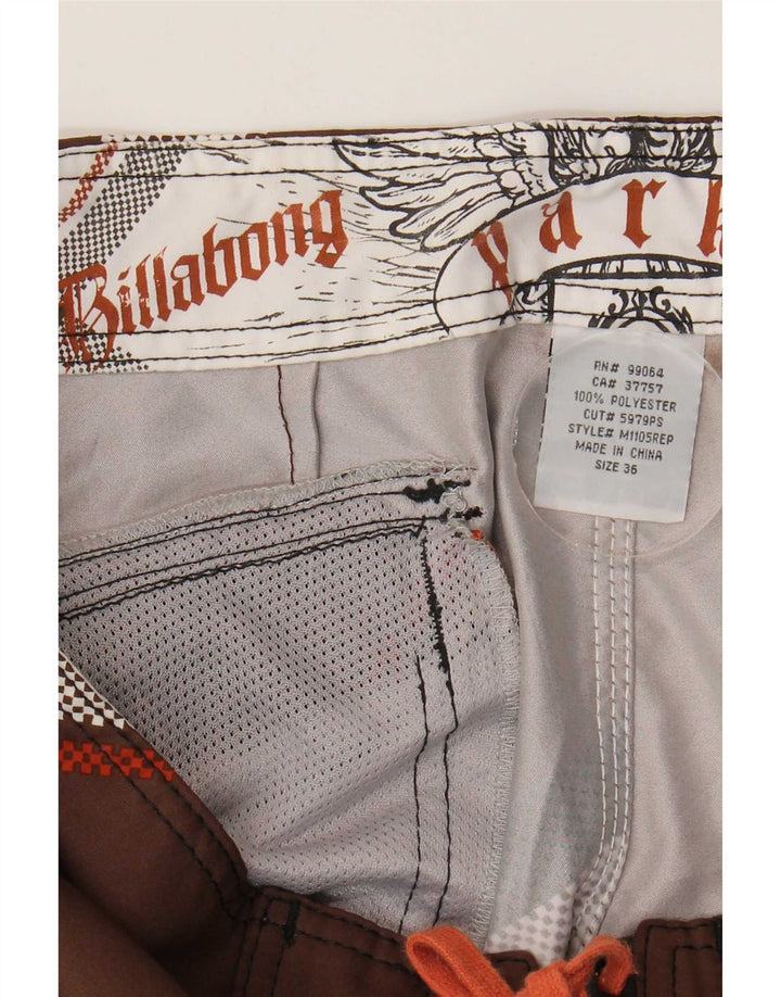 Pantaloncini da bagno grafici da uomo Billabong di grandi dimensioni in poliestere scozzese marrone