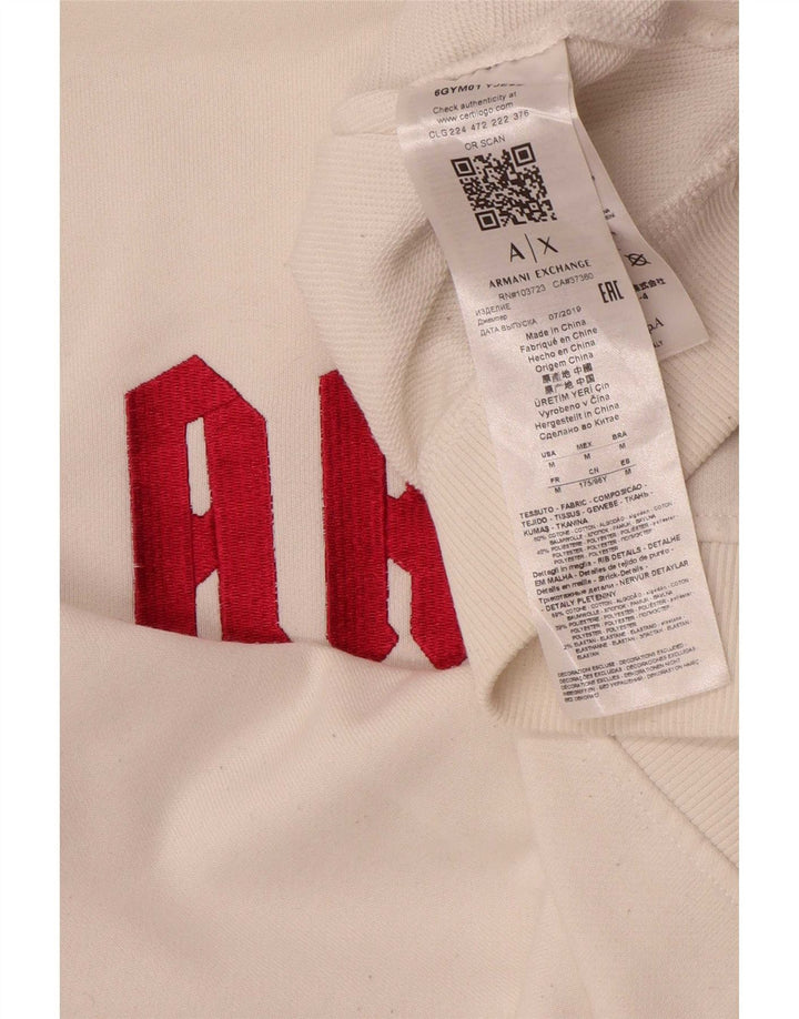 Felpa grafica da donna Armani Exchange Felpa UK 14 Cotone bianco medio