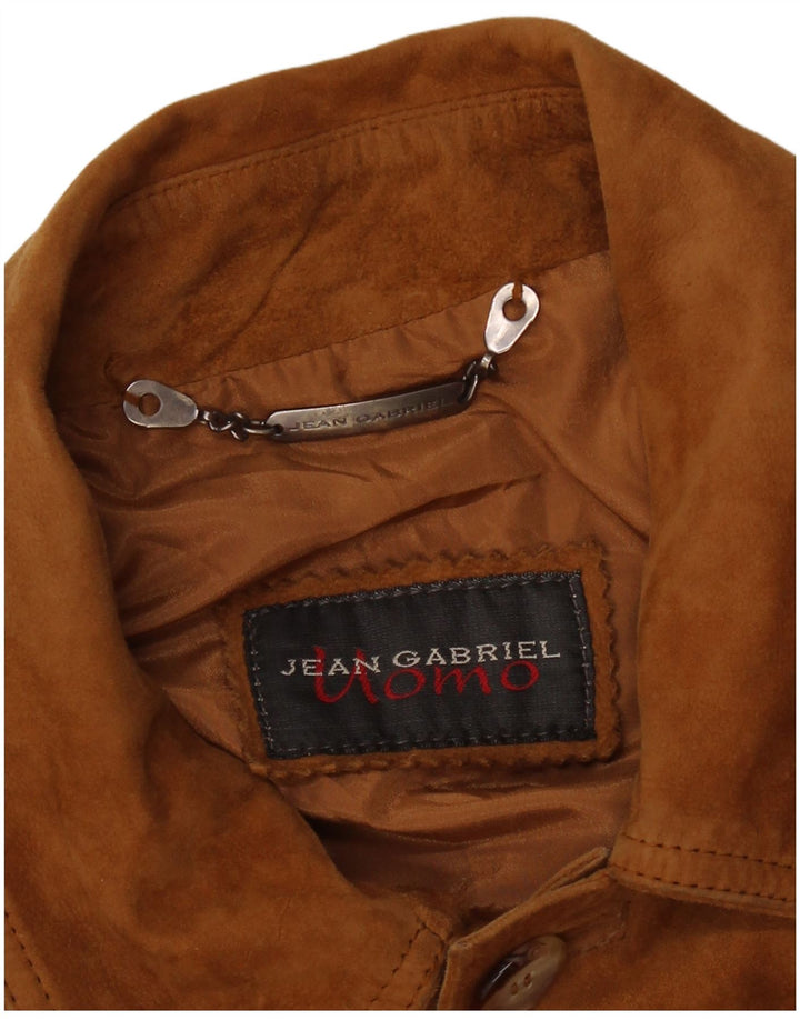 Giacca in pelle scamosciata da uomo Jean Gabriel UK 40 grande marrone