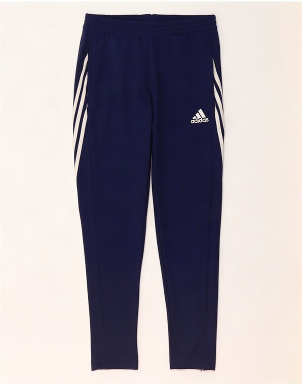Pantaloni da tuta Adidas Climalite da uomo medi in poliestere blu navy