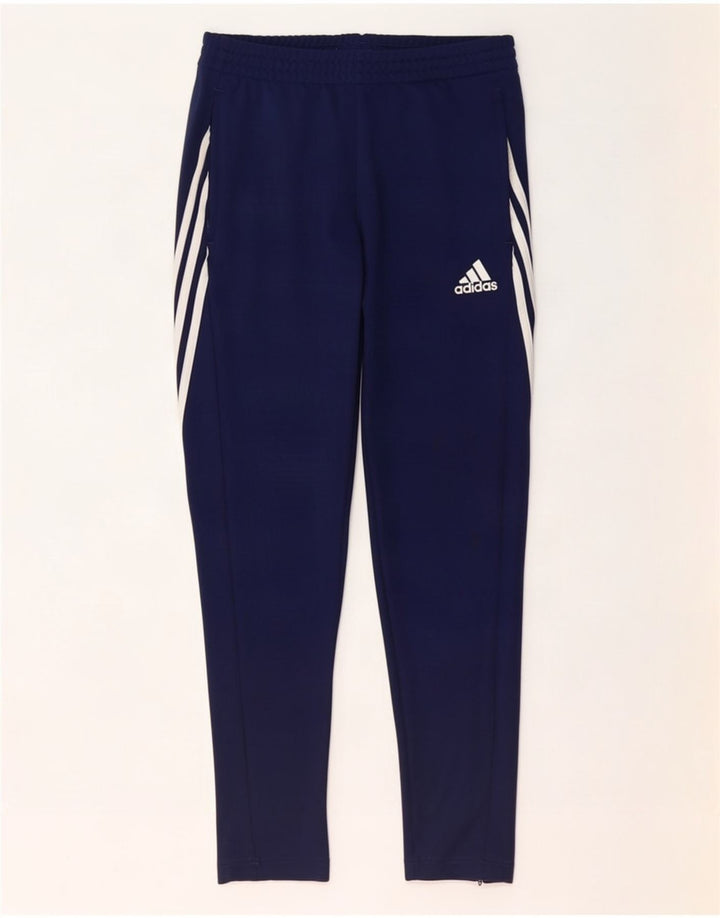 Pantaloni da tuta Adidas Climalite da uomo medi in poliestere blu navy