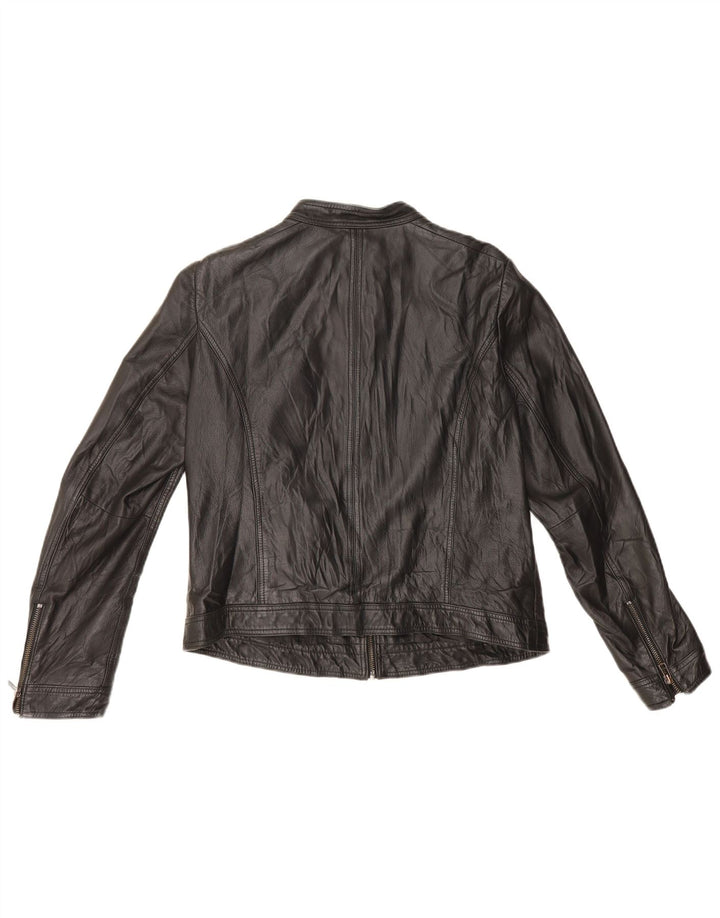 Giacca da corsa in pelle da donna Esprit UK 16 grande in pelle nera