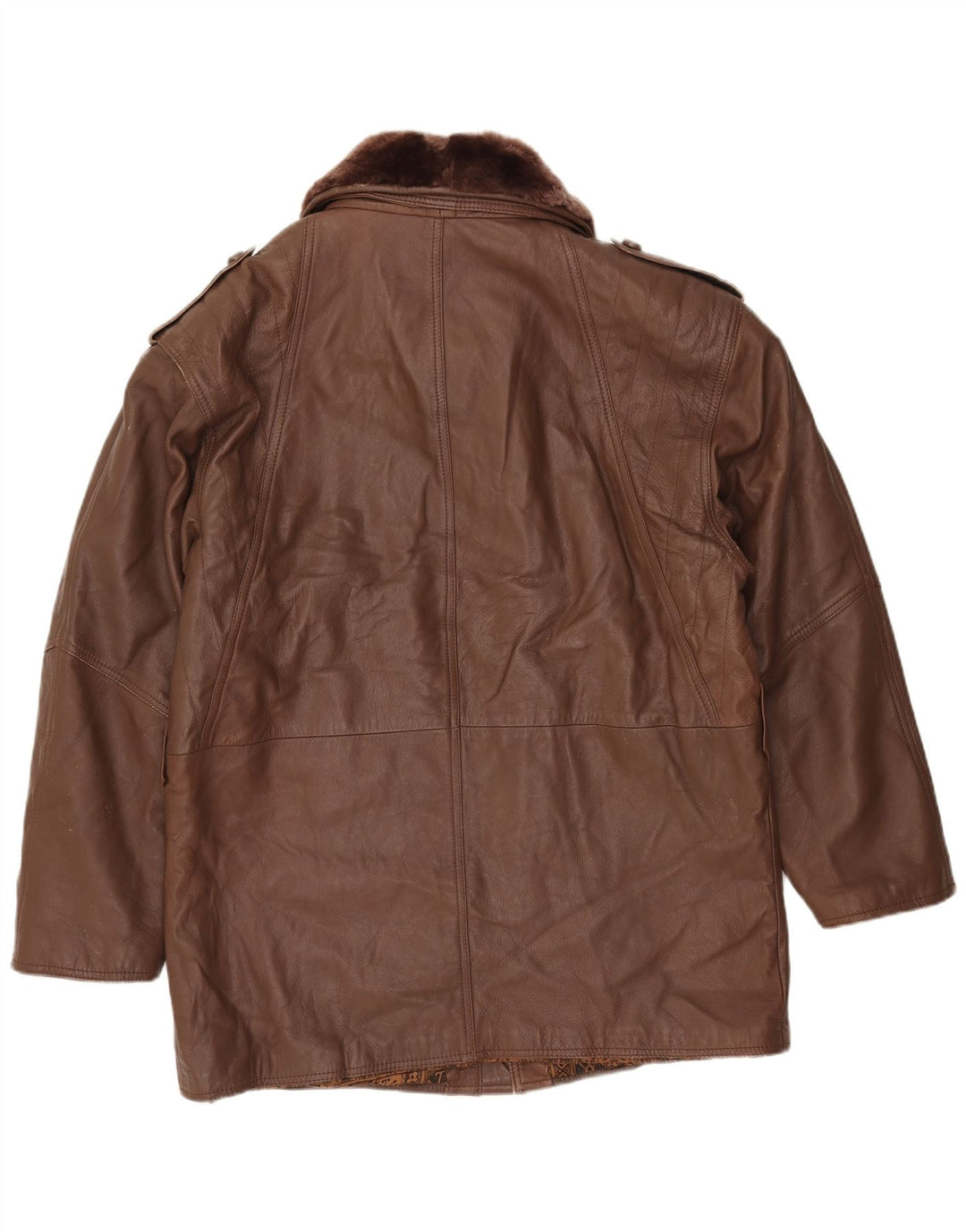 Giacca in pelle vintage da uomo IT 52 XL in pelle marrone