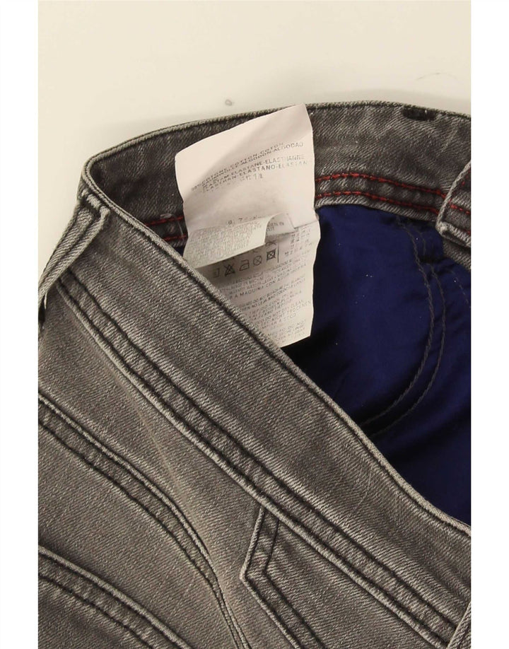 Mini gonna di jeans da donna Replay W28 in cotone grigio medio