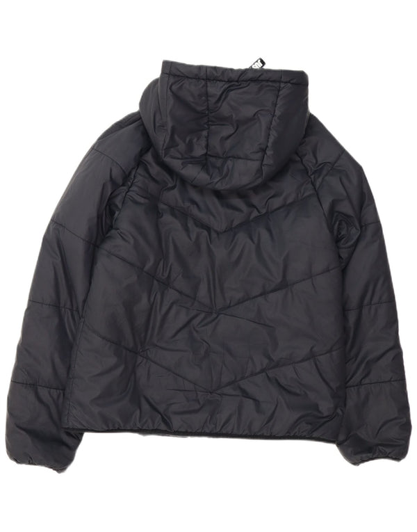 Giacca imbottita oversize con cappuccio Nike da donna UK 10 piccola poliestere nero