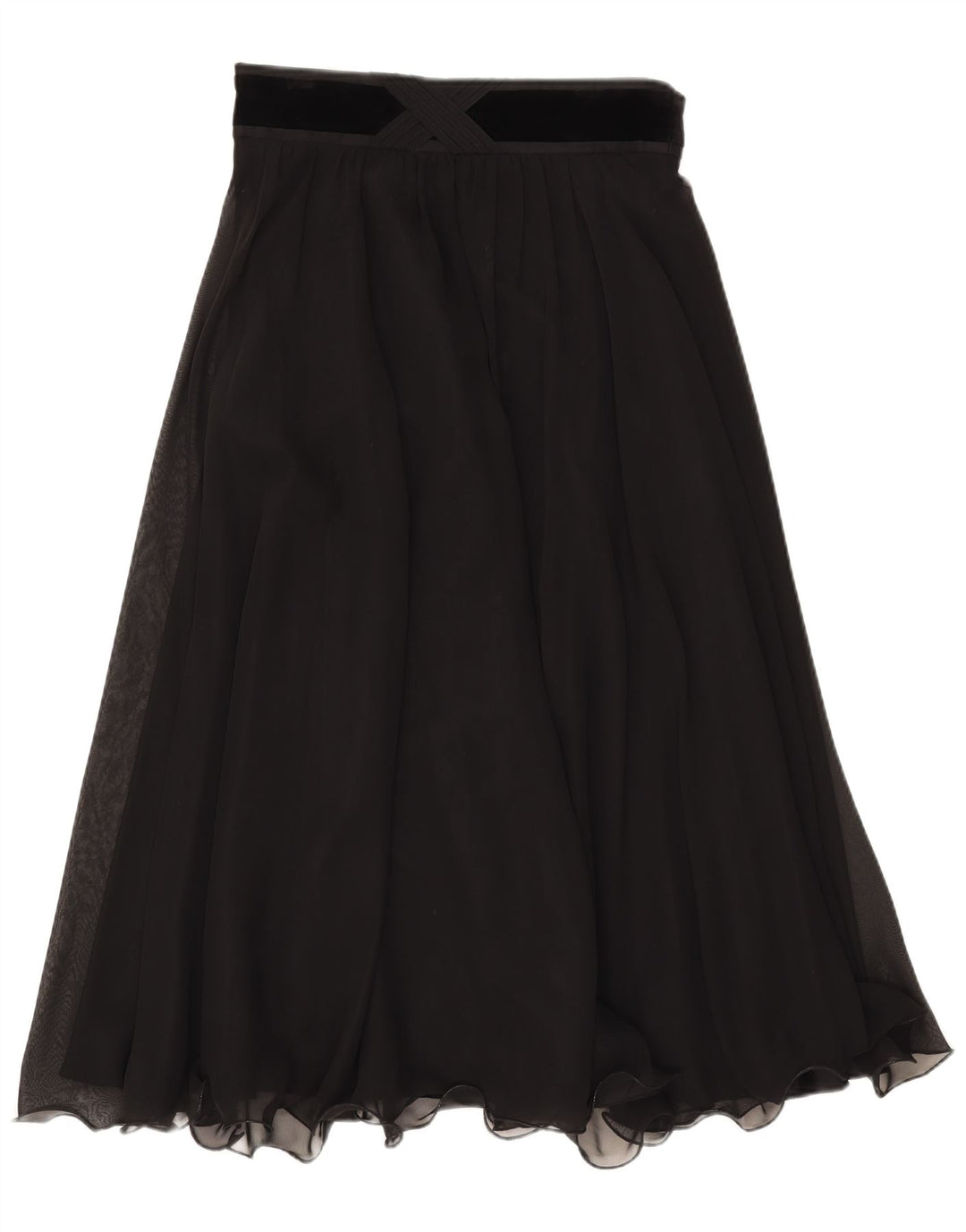 Gonna a trapezio da donna Hermann Lange IT 42 media W30 poliestere nero