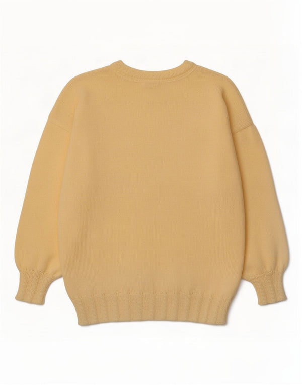 Maglione maglione vintage da donna con scollo a V UK 16 grande giallo