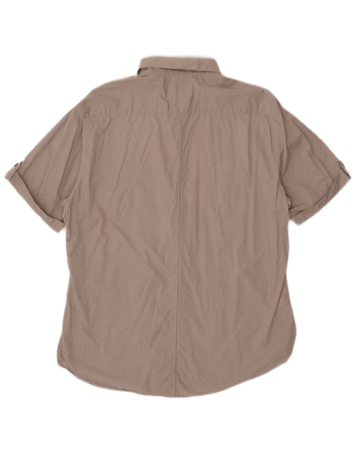 Camicia a maniche corte autografa da uomo Marks & Spencer, a righe beige grandi