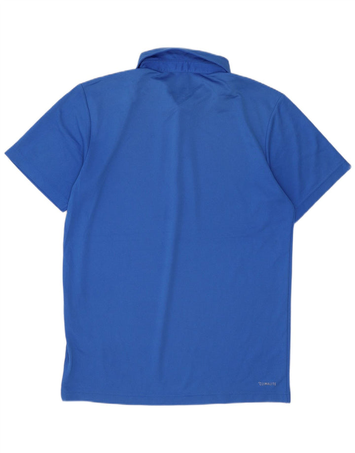Polo Adidas Climalite da uomo piccola in poliestere blu