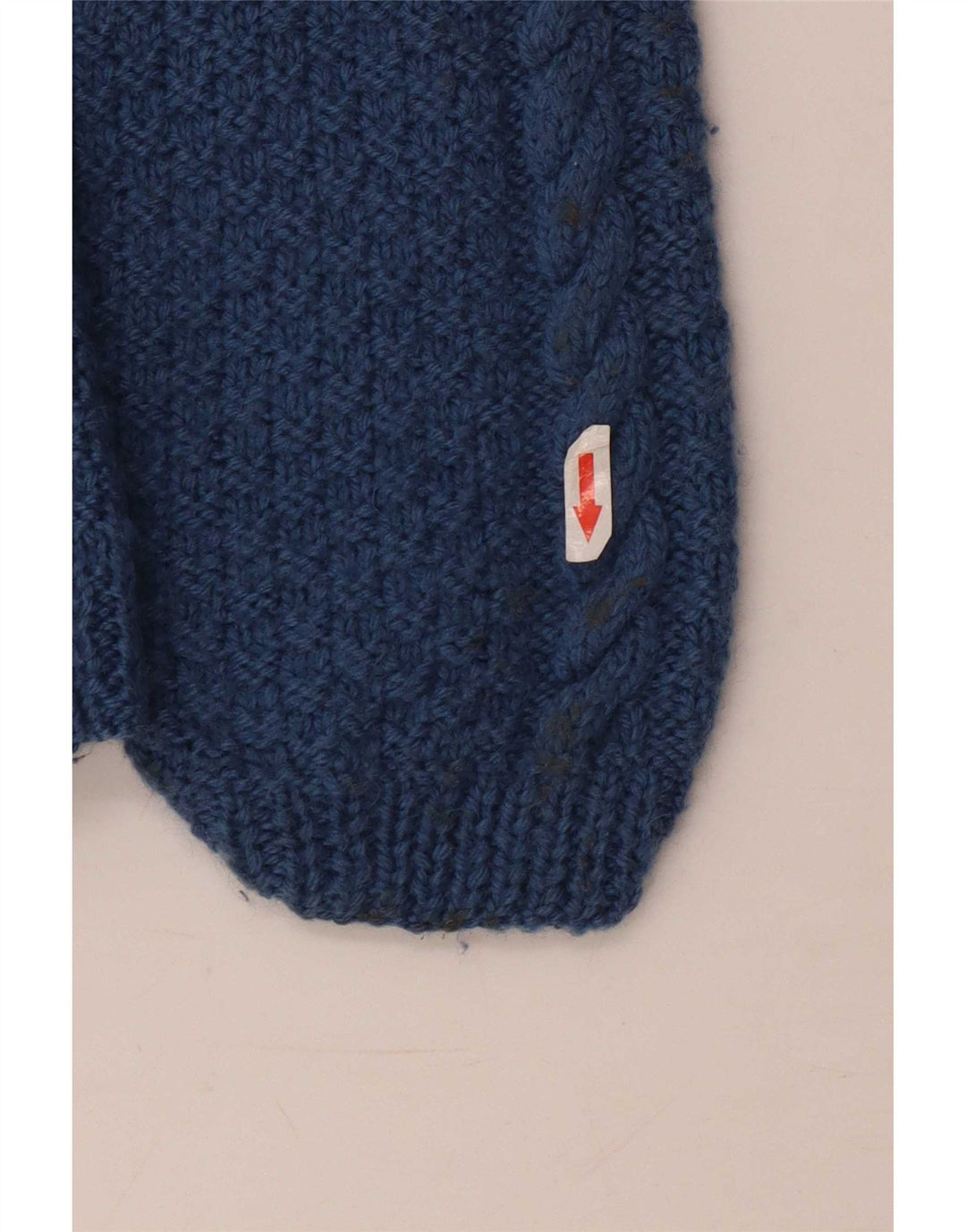 Maglione vintage da uomo con scollo a barca blu medio