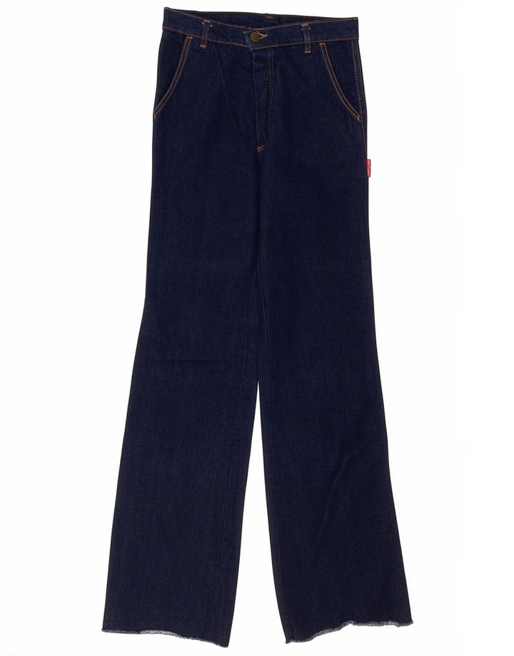 Jeans bootcut da donna vintage W30 L33 cotone blu navy