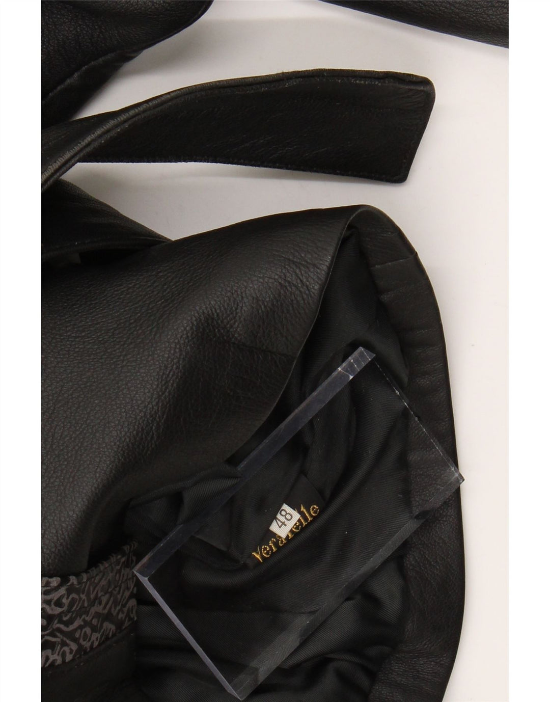 Giacca in pelle da donna VINTAGE IT 48 XL Pelle geometrica nera