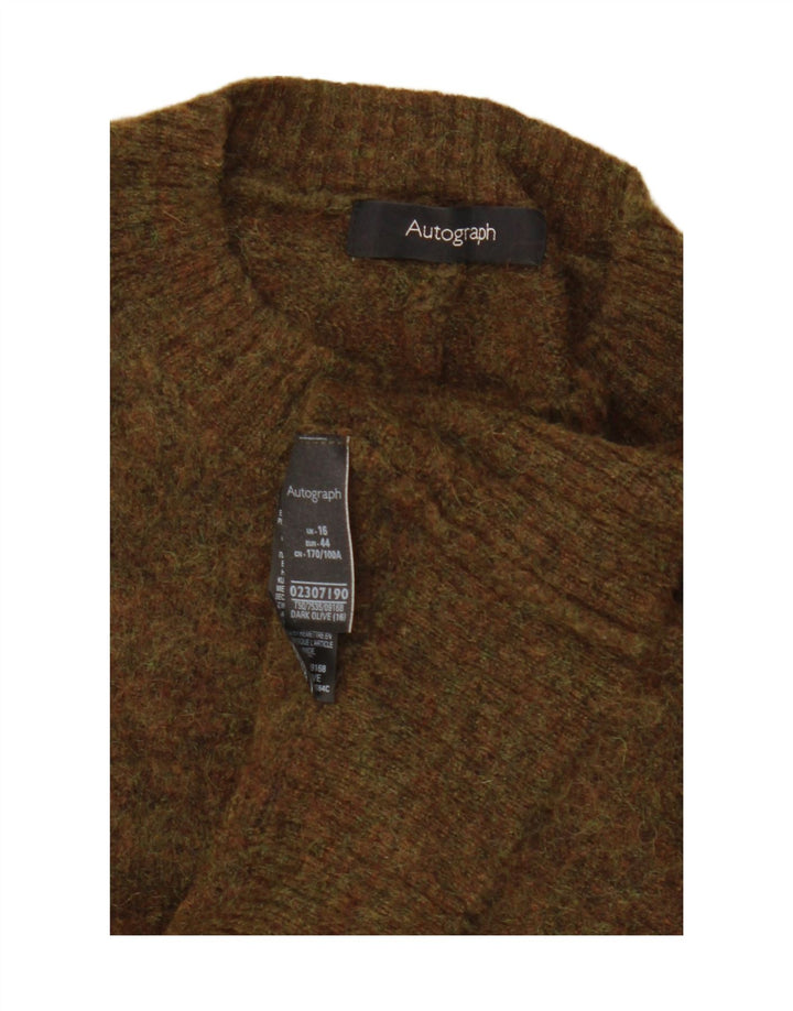 Maglione corto girocollo da donna Marks & Spencer UK 16 grande cachi