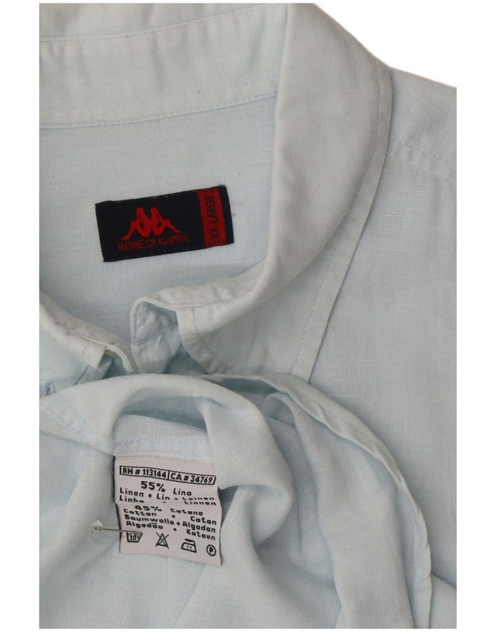 Camicia a maniche corte da uomo Kappa 2XL Lino Blu