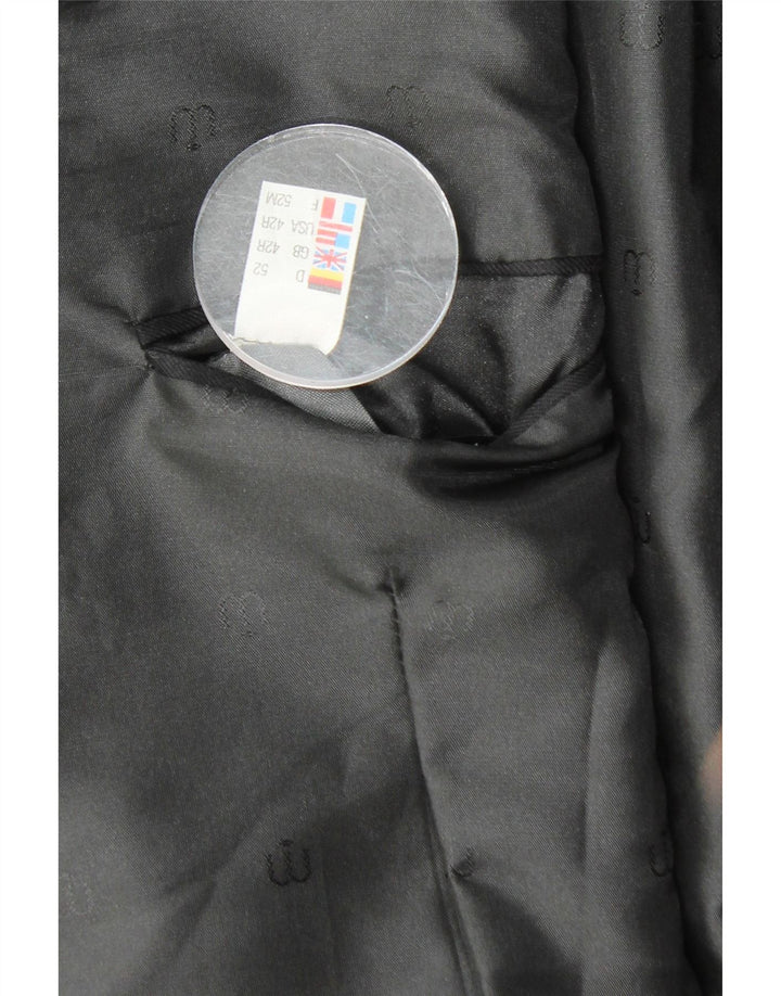 Giacca blazer doppiopetto corta da uomo WILVORST UK 42 XL gessato nero