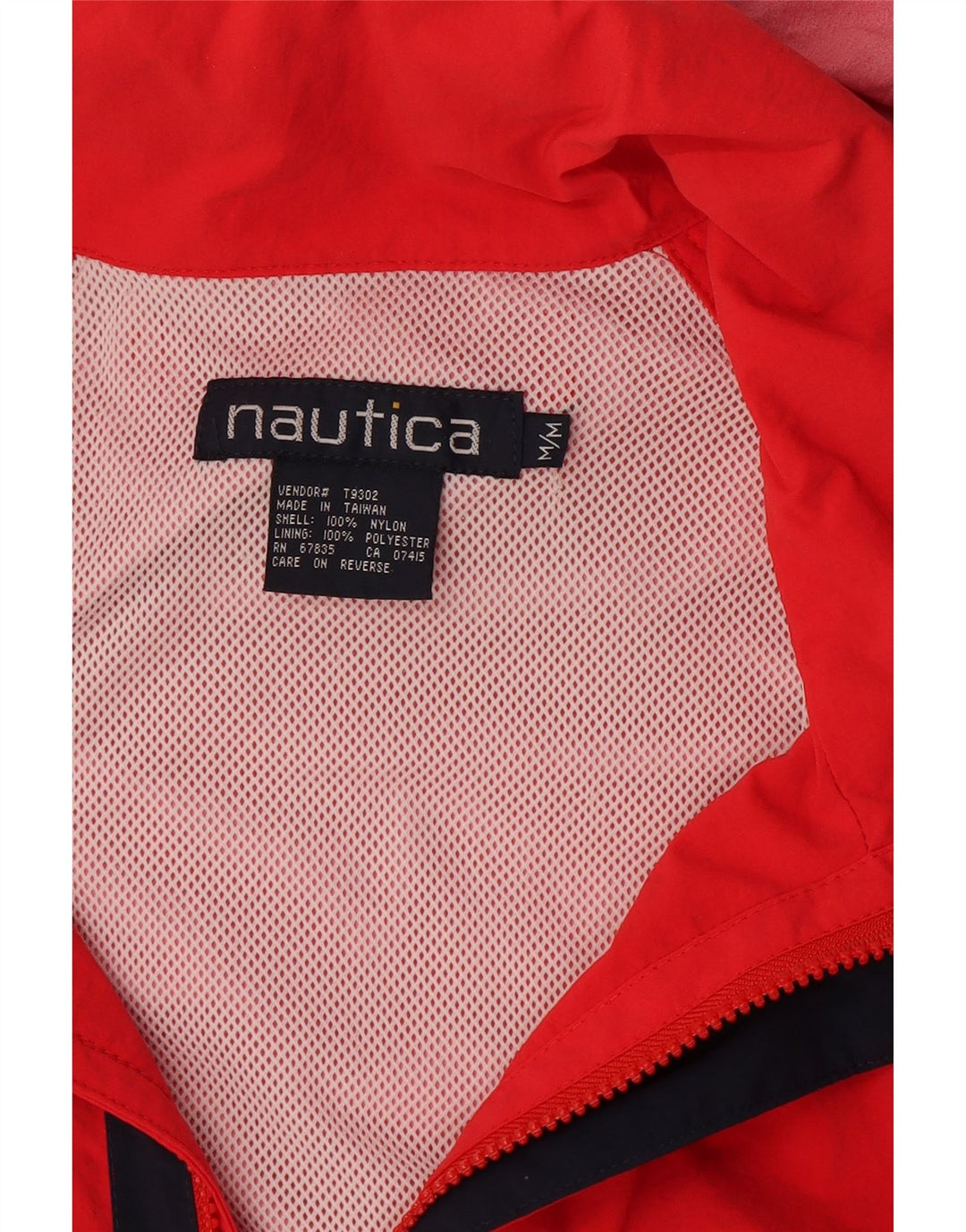 NAUTICA Giacca antipioggia da uomo con cappuccio UK 38 Nylon rosso medio
