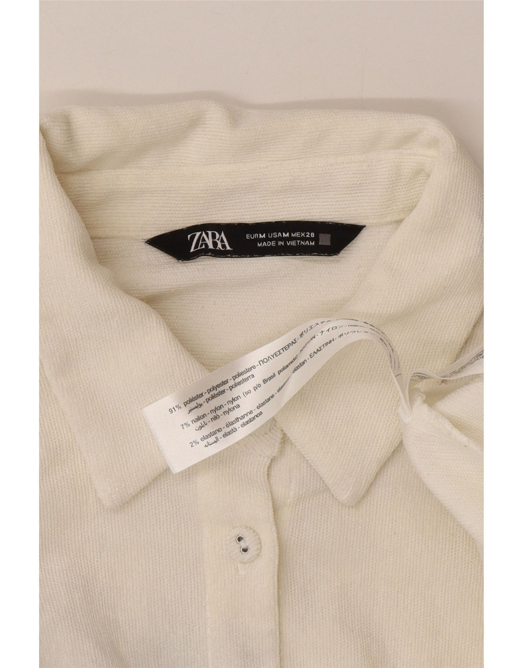 Camicia oversize da donna Zara UK 14 Poliestere bianco medio