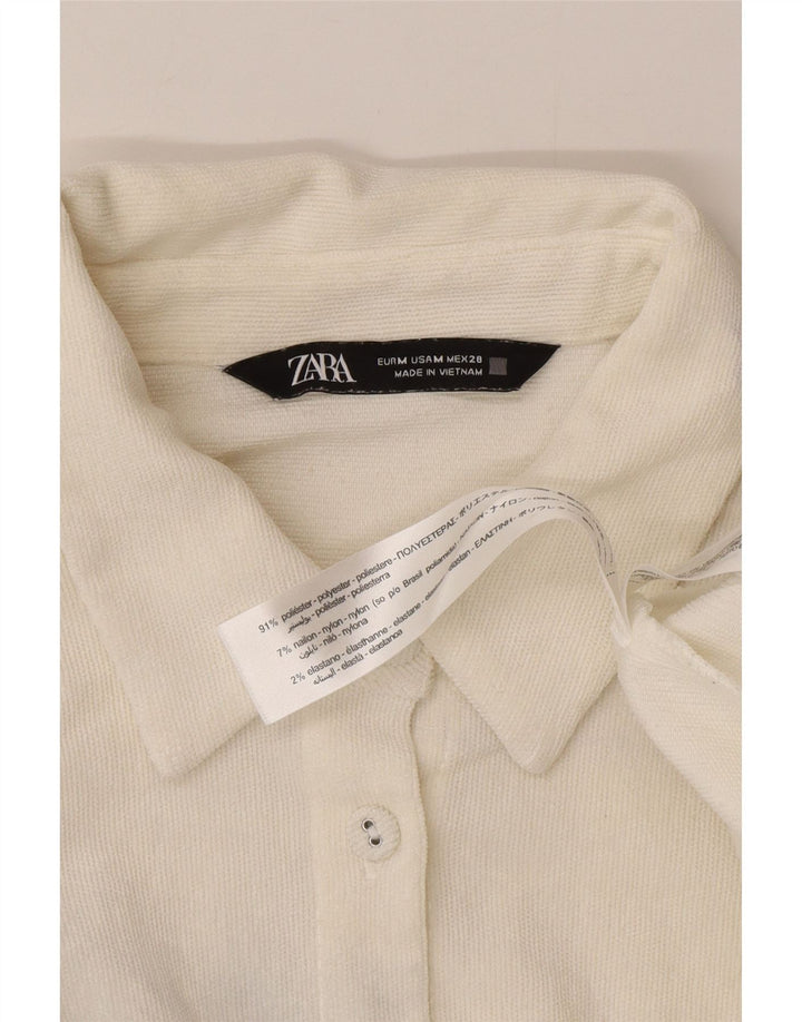 Camicia oversize da donna Zara UK 14 Poliestere bianco medio