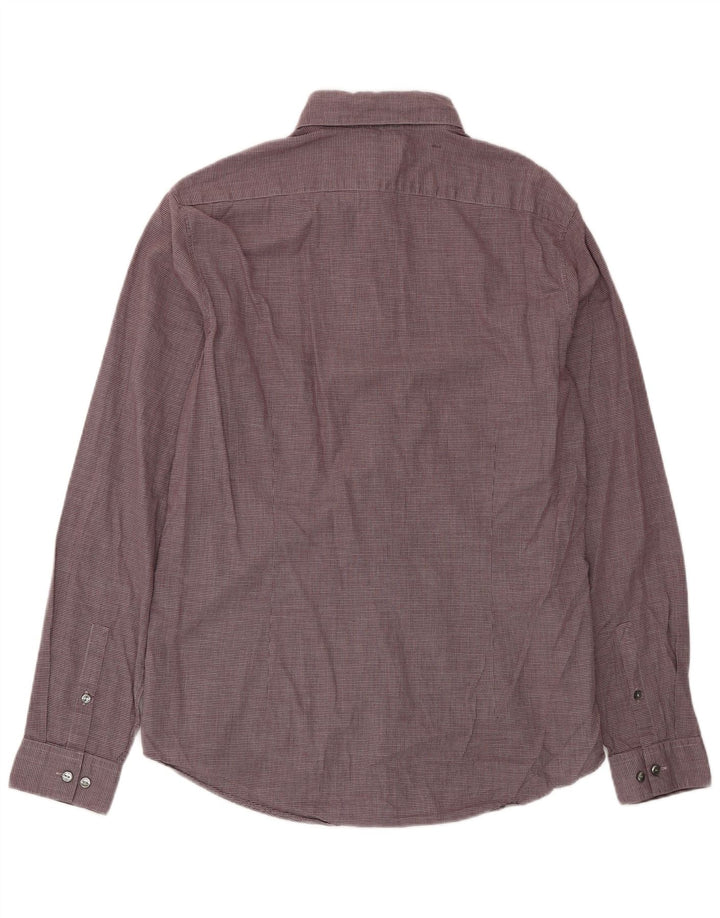 CALVIN KLEIN Camicia slim fit da uomo taglia 41 16 pied de poule marrone grande