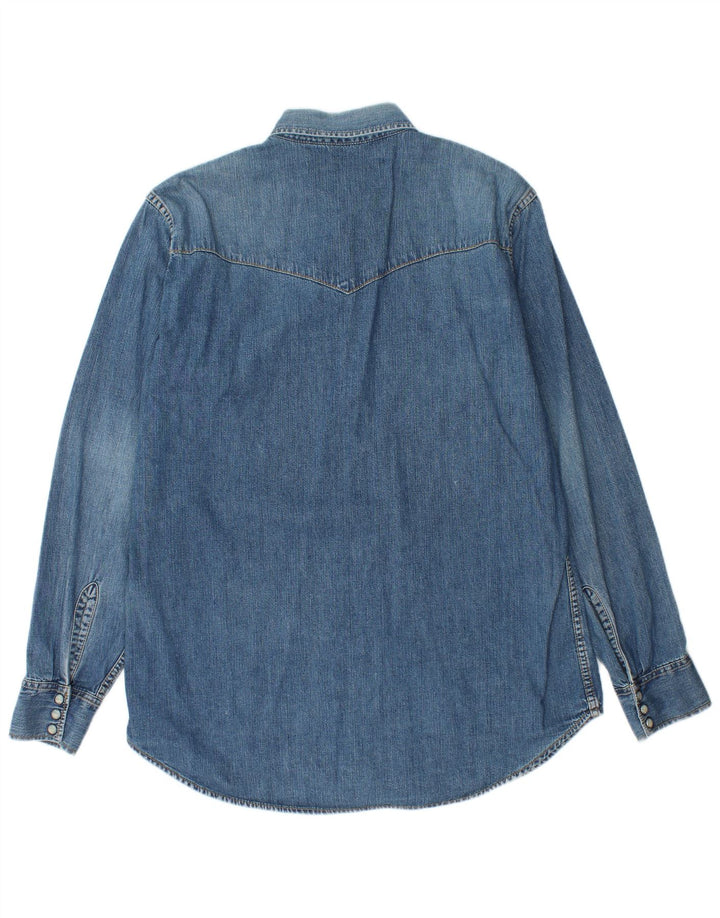 Camicia di jeans da uomo Lee in cotone blu medio