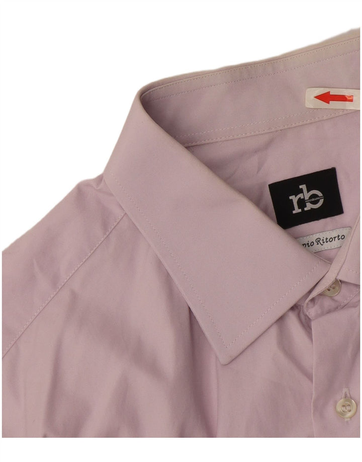 Camicia da uomo Roccobarocco taglia 42 16 1/2 grande cotone viola