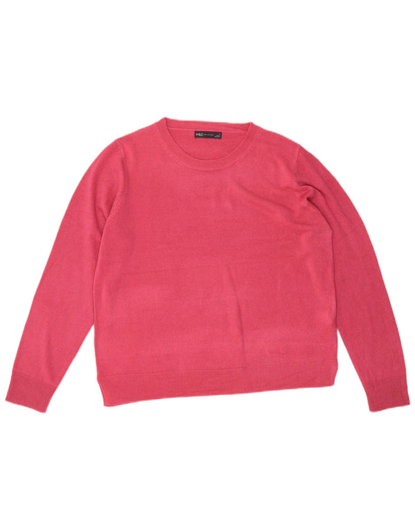 Maglione da donna Marks & Spencer con scollo a barca UK 18 XL Acrilico rosa