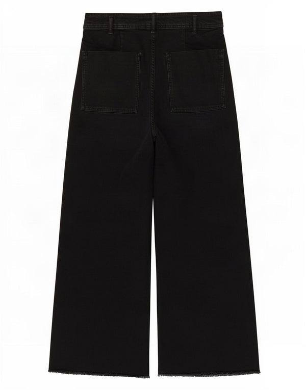 Jeans Zara da donna a gamba larga a vita alta The Marine EU 38 Small W28 L27 Nero