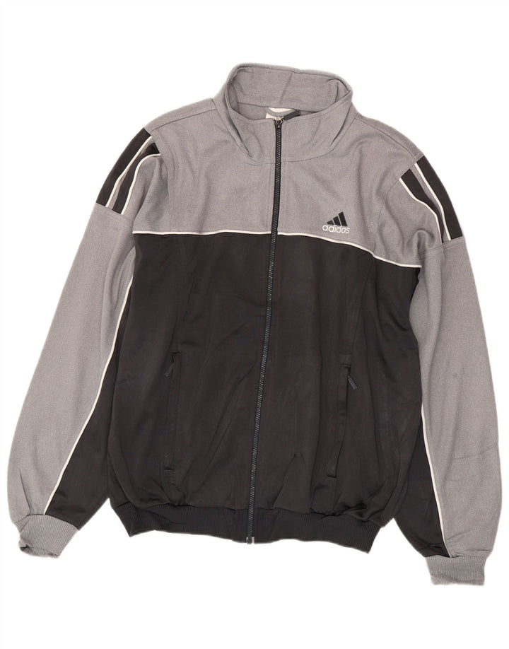 Giacca da tuta grafica da uomo Adidas UK 38/40 Colore grigio medio