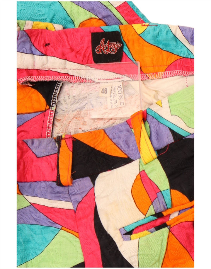 Pantaloni chino da donna a vita alta VINTAGE IT 46 Large W30 L28 Multicolore