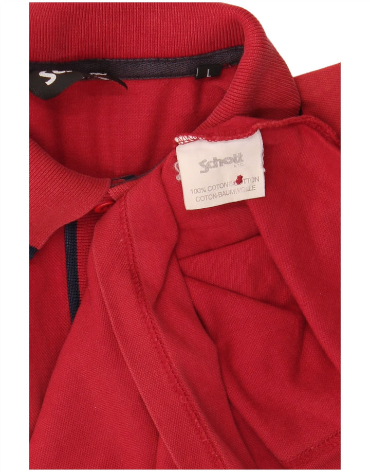 Polo da uomo SCHOTT grande in cotone rosso