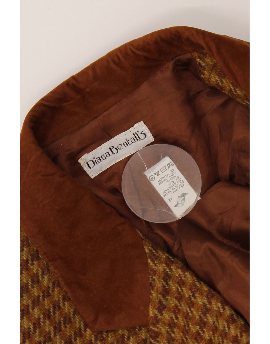 Giacca blazer da donna di Diana Bentall IT 42 pied de poule marrone medio