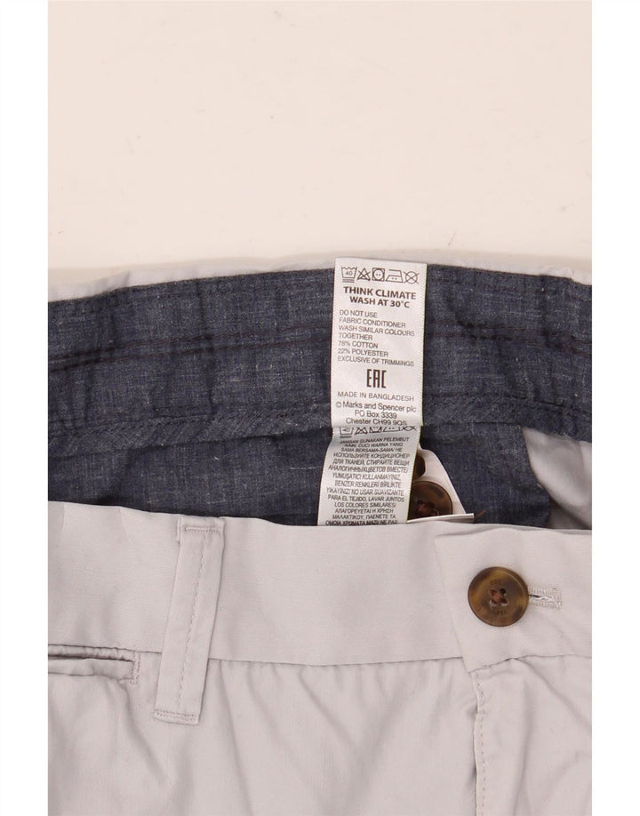 Pantaloncini chino da uomo Marks & Spencer W36 grandi in cotone grigio