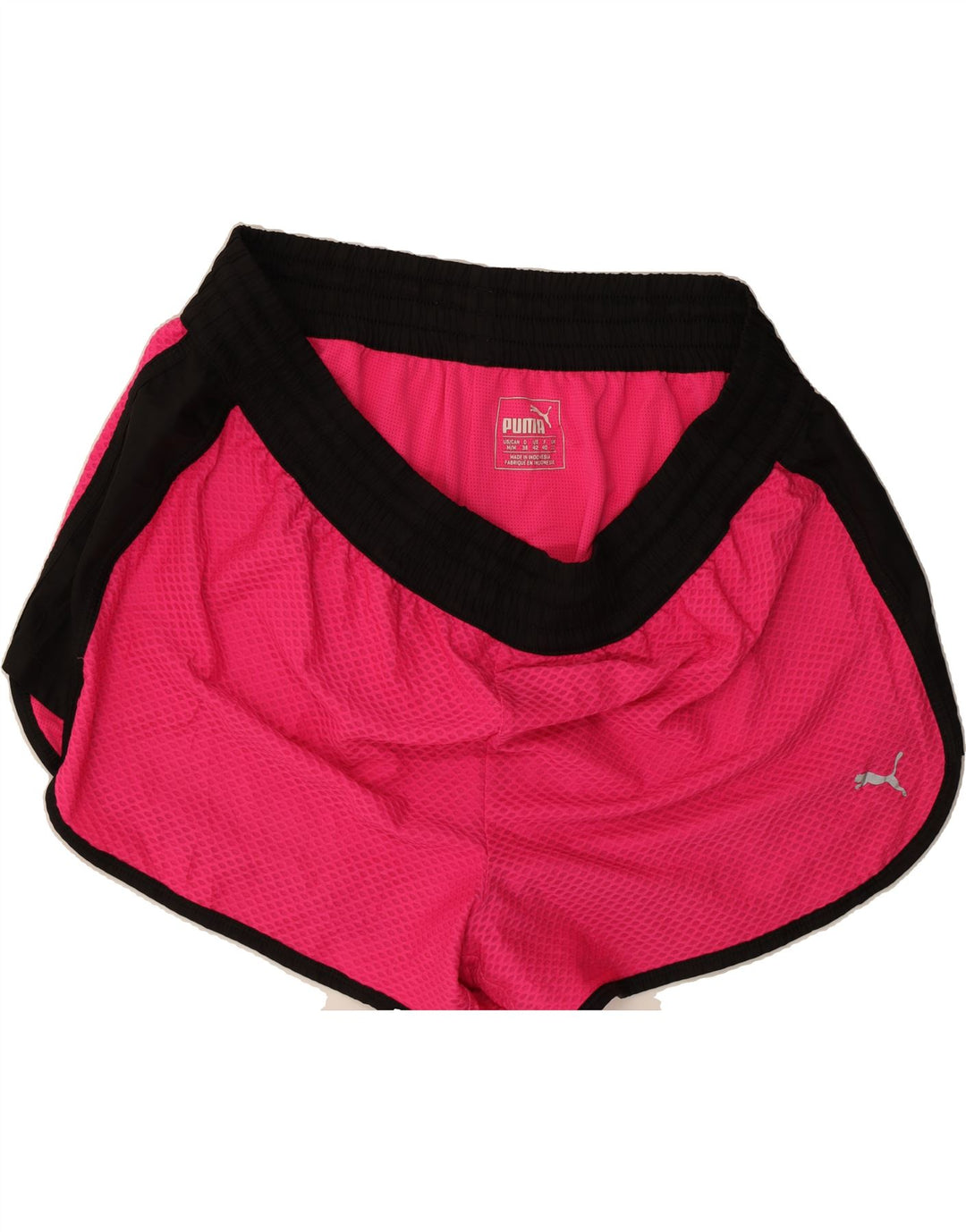 PUMA Womens Sport Shorts UK 12 Medium Pink Colourblock Polyester Vintage Puma and Second-Hand Puma from Messina Hembry 